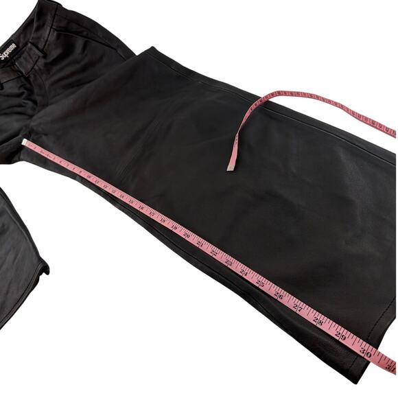 Supreme Men's Black Leather Straight Leg Trousers Size 32 - Picture 11 of 12